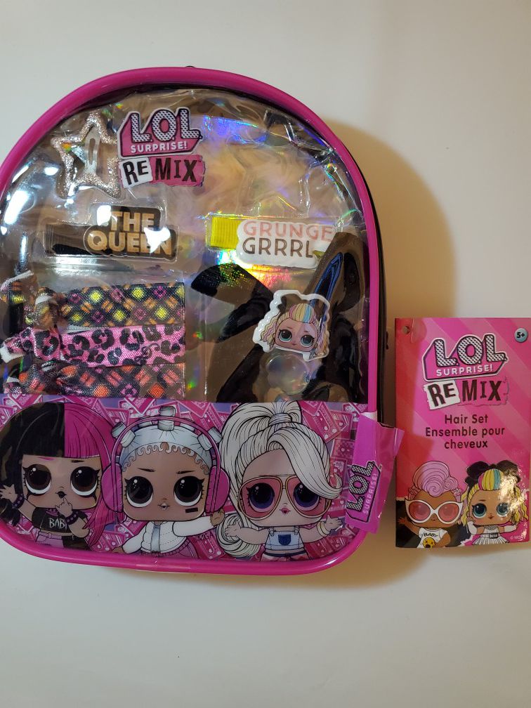 LOL Surprise Remix Girls Hair Accessory Mini Backpack (10-Pcs)
