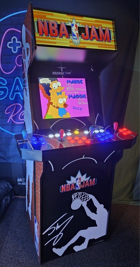 Retro Shaq Edition NBA Jam Arcade1up Cabinet With Over 15,000 Video Games