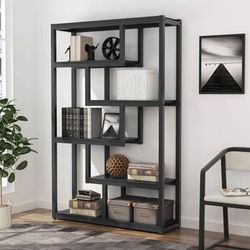 New Black 5 Shelf Shelving Unit Display Rack