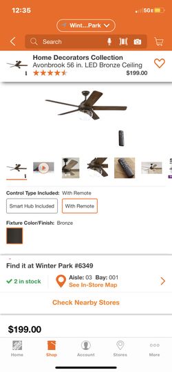 56 “ Home Decorations ceiling fan Avonbrook led