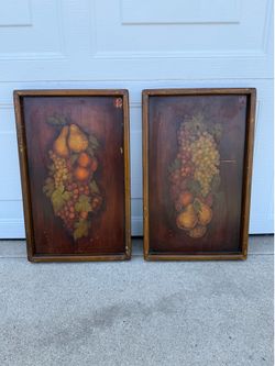 Vintage Moody Fruit Still Life Wall Art – Matching Pair – Dark Academia Tuscan Farmhouse Decor