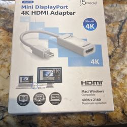 J5 Create Mini DisplayPort 4k HDMI Adapter