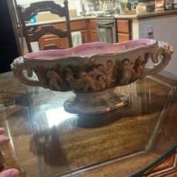 Capodimonte Large Centerpiece Bowl ITALY Royal Collection VINTAGE 19.5" L