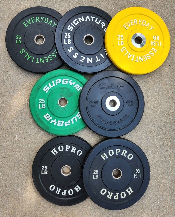 25lb Mismatched and $1 a Pound Bumper Weight Plates