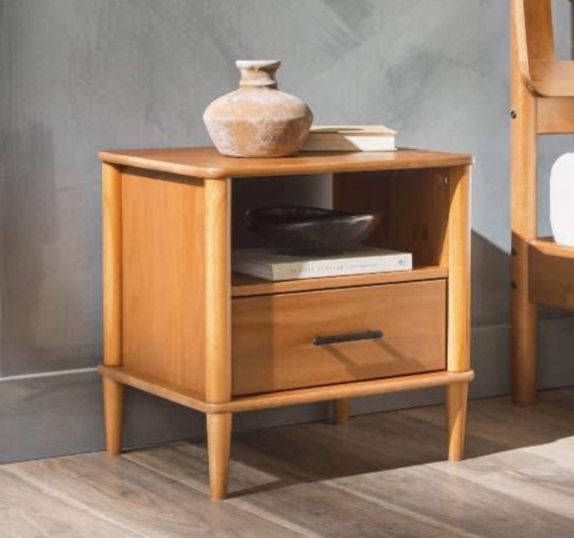 New Solid Wood Mid Century Modern Nightstand