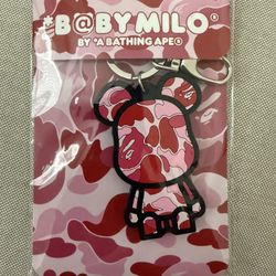 BAPE B@by Milo Pink Camo Keychain New