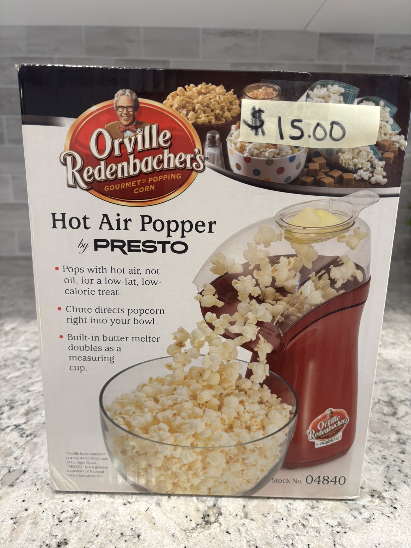 Orville Redenbacher’s hot air popper presto