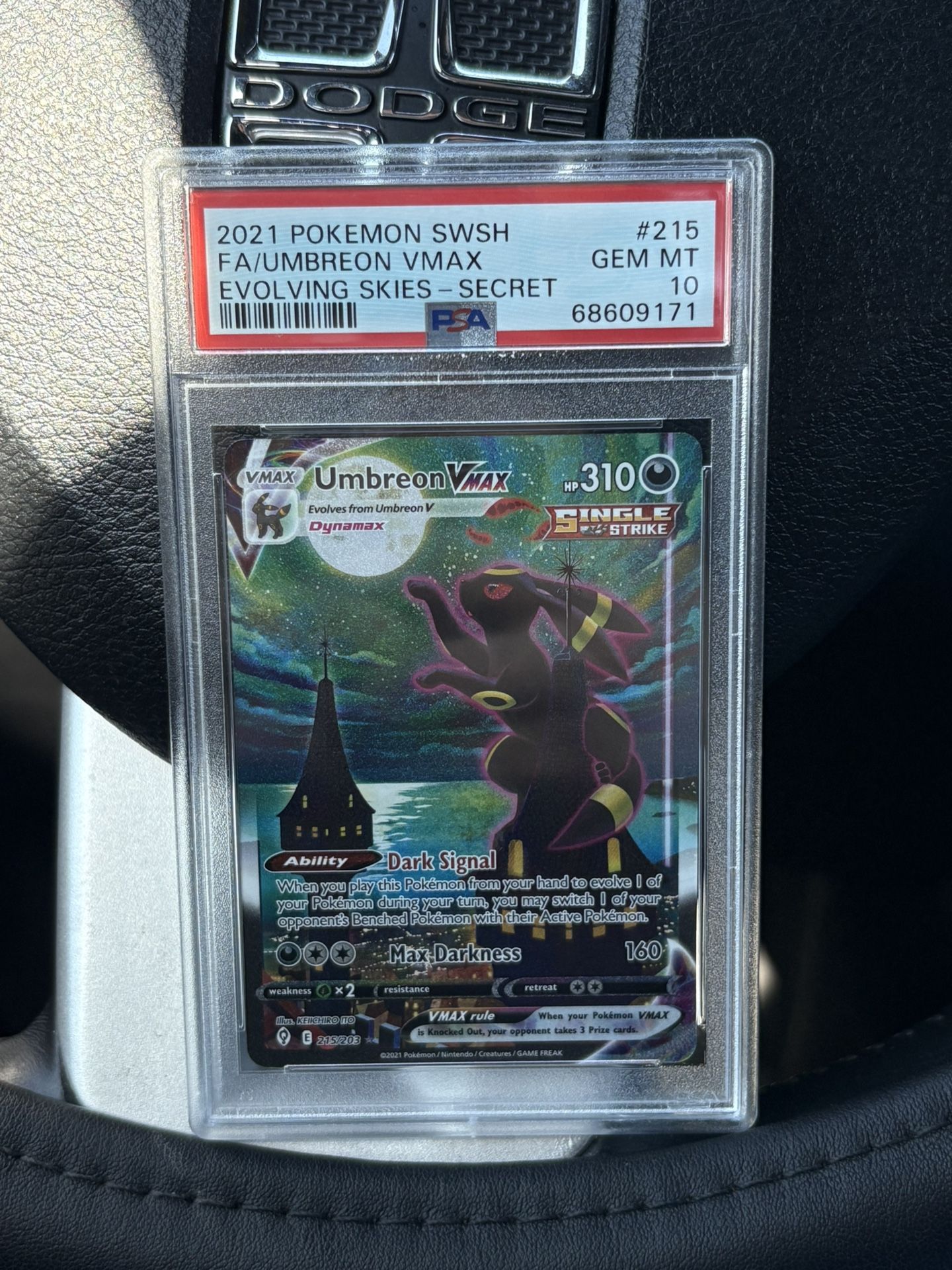 2021 Sword And Shield Evolving Skies Umbreon VMax Secret Rare