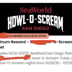 Howl O Scream Seaworld Ticket