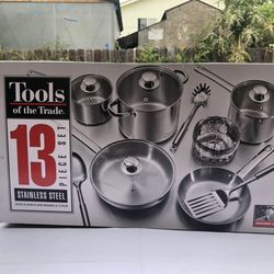 NEW Tools of the Trade Stainless Steel 13 piece Cookware Set (UNOPENED) 