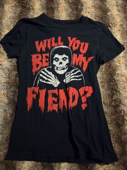 Misfits Will You Be My Fiend? Black Graphic T-Shirt Rock & Pop Size small