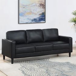 New Sofa Black Leather