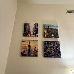 4 Piece Canvas Set Of NYC