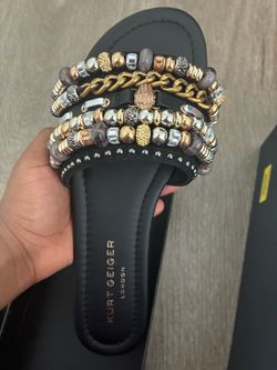 Kurt Geiger London Beaded Flat Sandal 📍PICKUP ONLY in Las Vegas (89178).