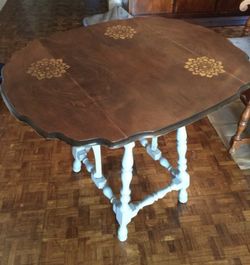 Antique table refurbished with drop down sides