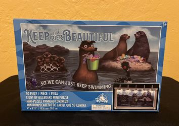 New Disney Park Keep our Pier Beautiful 50 Piece Light Up Billboard Puzzle