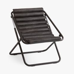 Pottery Barn Teen Textured Faux Suede Charcoal Channeled Sling Chair