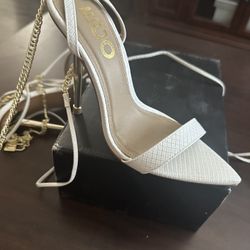 EGO  white Heels Size 6 New