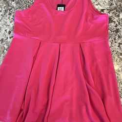 New 3X White Mark Womens stretch sleeveless scoop neck pink Bright dress Plus Size 