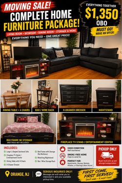 MOVING SALE —COMPLETE HOME FURNITURE PACKAGE