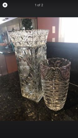 2 Crystal vases $20 for both