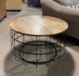 Wooden round coffee table