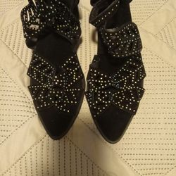 Black with sparkle  block Heel Size9