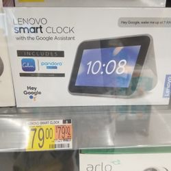 Lenovo 4" Smart Clock with the Google Assistant, Smart Speaker Bluetooth 