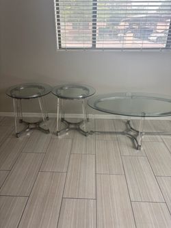 Coffee table and two end tables