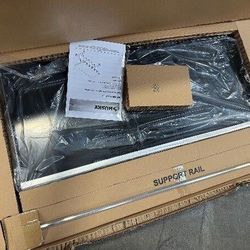 NEW Husky 52” 1-Drawer Adjustable Height Gloss Black Worktable w/Dark Stained Wood Top