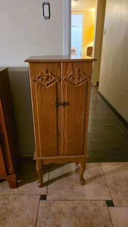 Vintage Wooden Jewelry Armoire (Jewelry and accessories not included)