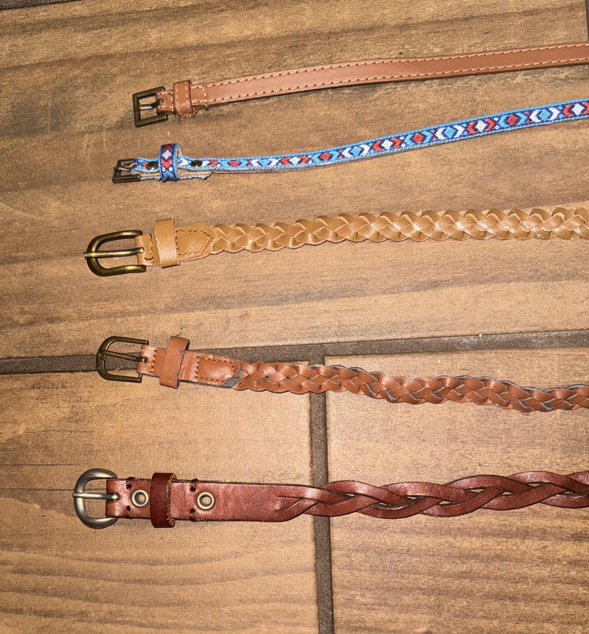 Set of Braided Leather & embroidered belts