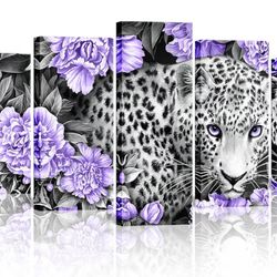 5 Pieces Wildlife Animal Canvas Wall Art