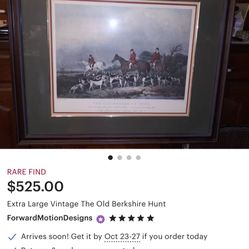 Old Berkshire Hunt Large Painting 
