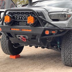 Toyota Tacoma C4 Fabrication Front bumper. Baja Designs. Warn Winch Etc. 