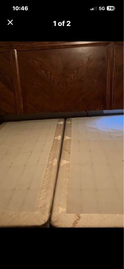 King size headboard footboard and box spring