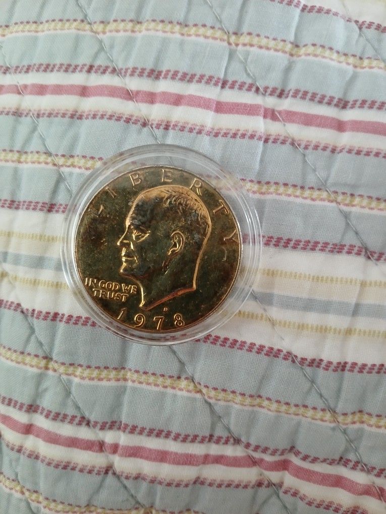 Gold-plated $1 Ike Dollar