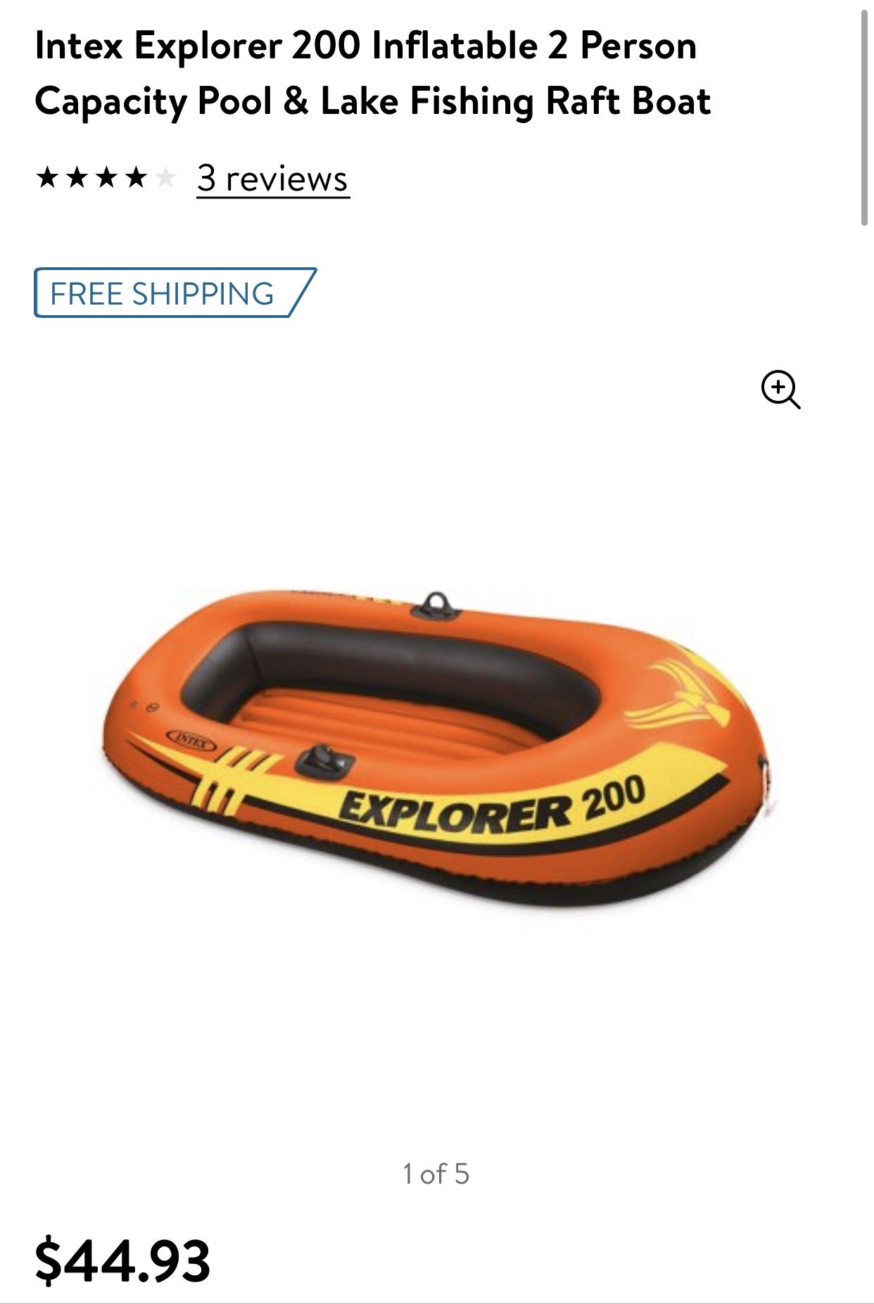 New 2 person inflatable rafting boat