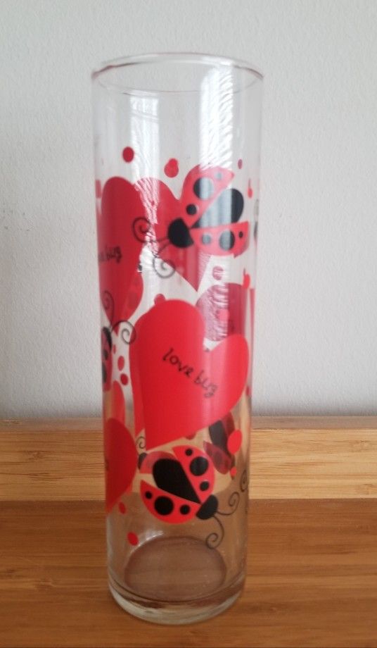 Vintage Indiana Glass Lovebug Heart Vase
