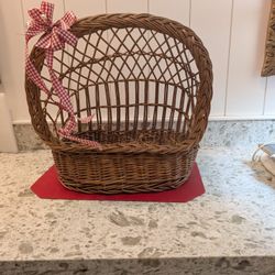 wicker pet bed.