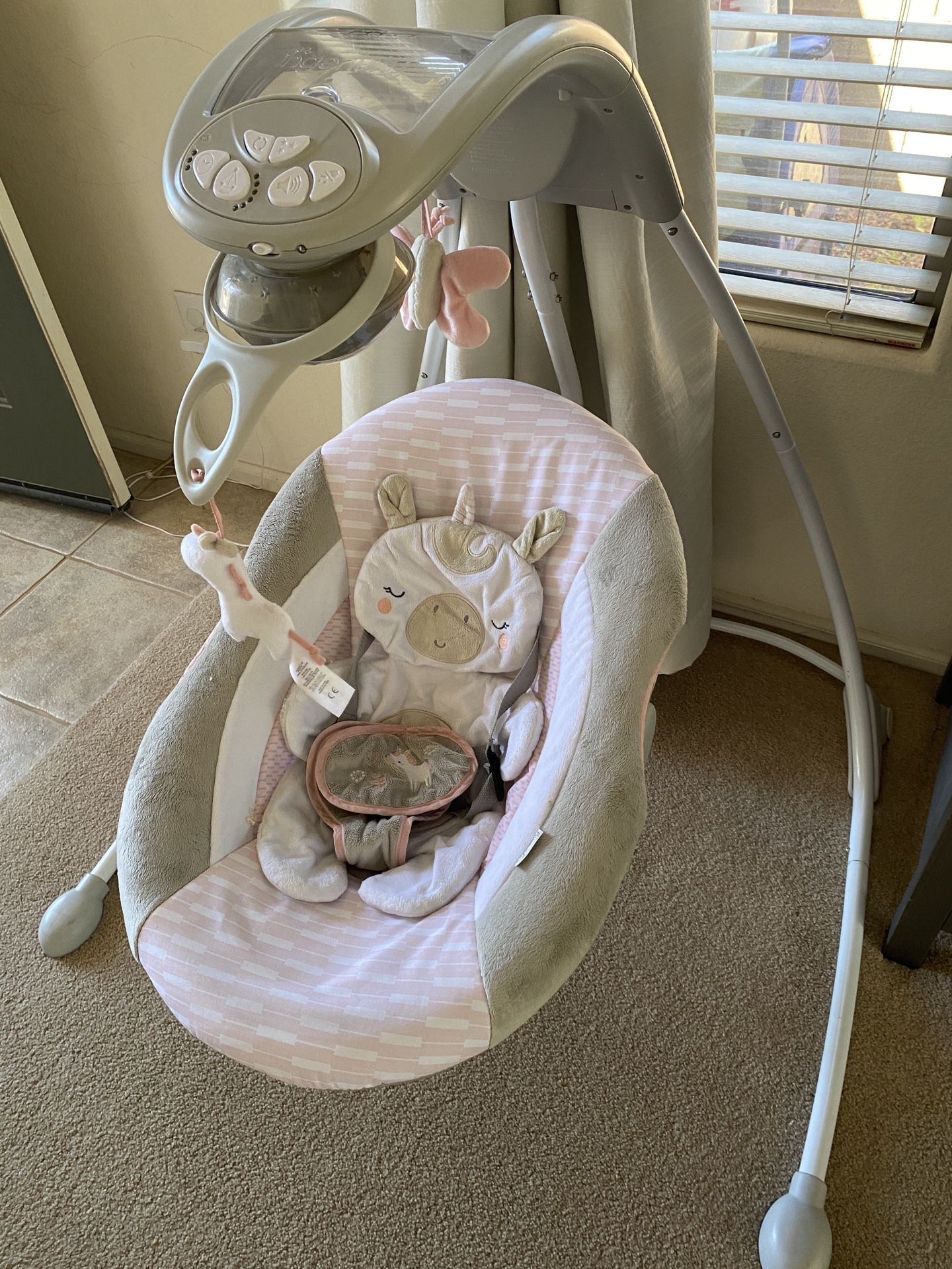 Pink Electric Baby Swing