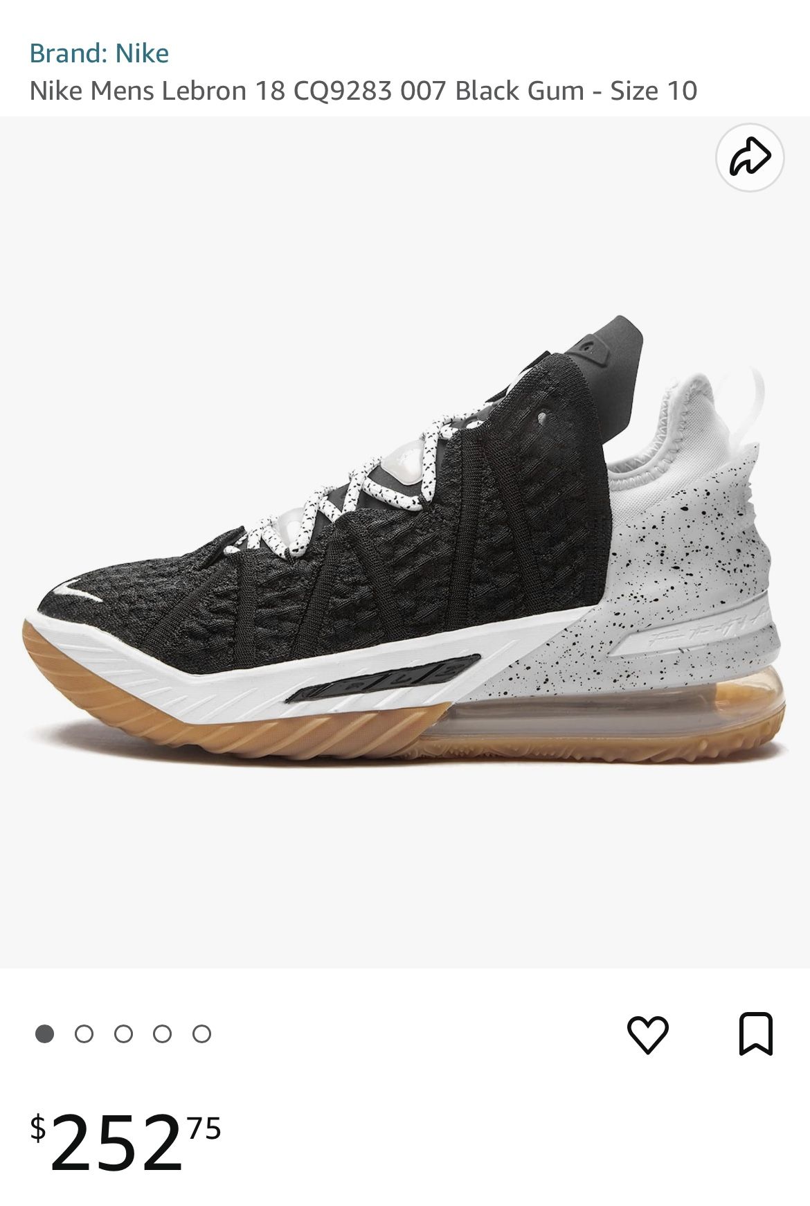 Nike LeBron 18 Black/Gum