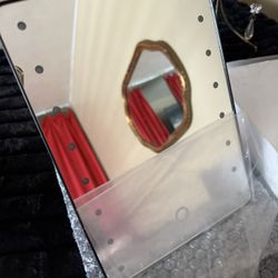 Conair Lighted Makeup Mirror, LED Vanity Mirror with Storage Base, Battery Operated in Black