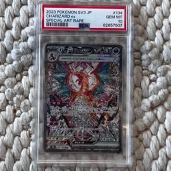 2023 Pokemon Charizard #134 PSA 10 Black Flame SIR