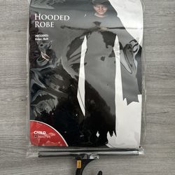 Kids Costume Hooded Black Robe 