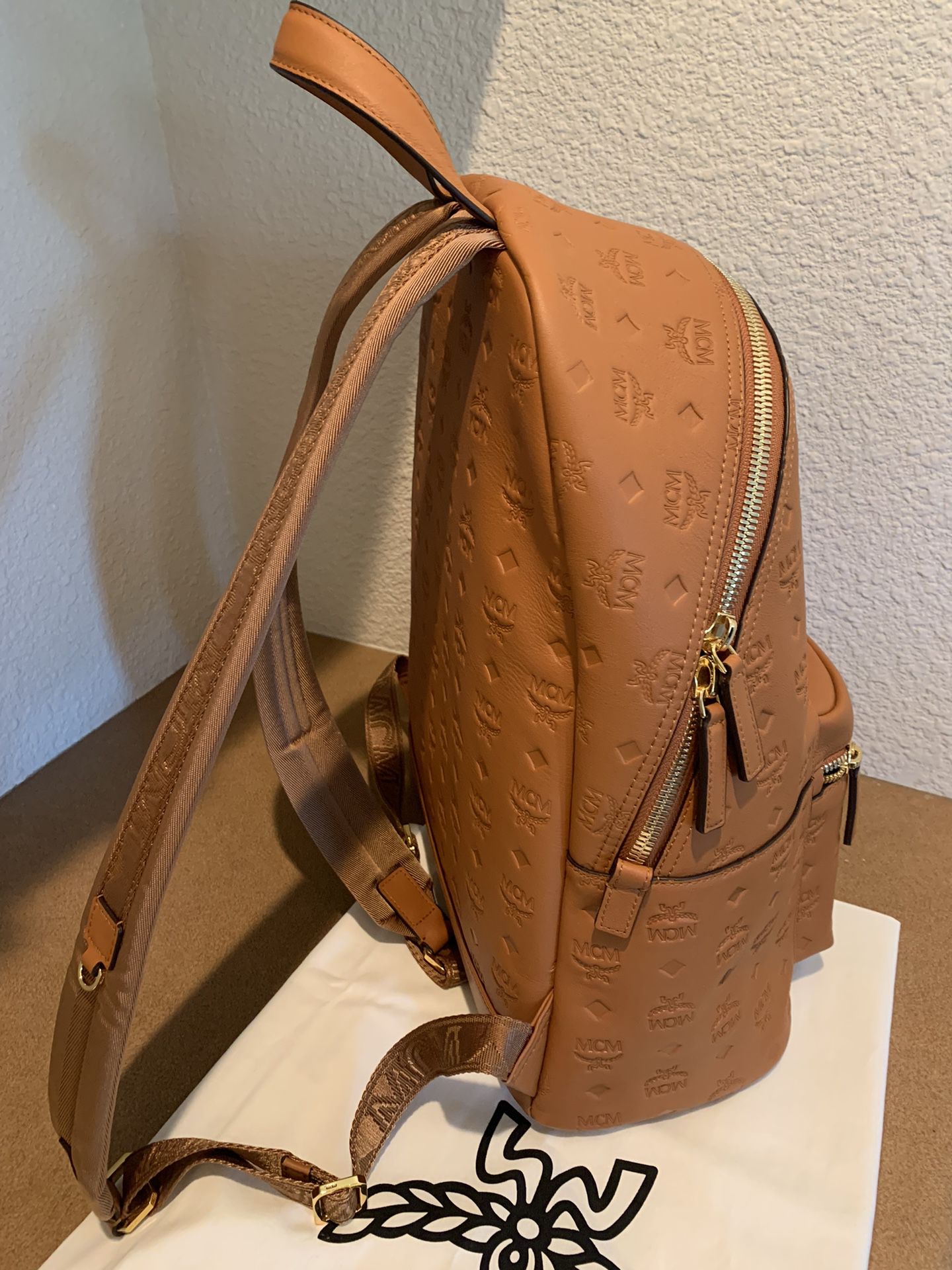 NEW w/o Tags Designer MCM Leather Backpack Unisex Large for Sale in  Woodville, CA - OfferUp