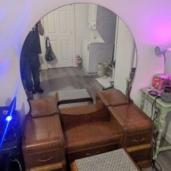 Vintage Antique Furniture And Mirror 