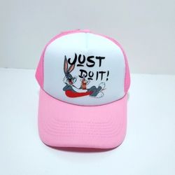 Just Do It Hat Adjustable Hat Meshback Snapback Pink Bugs Bunny 