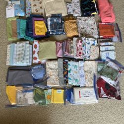 Tub Full of Fabric Fat Quarters for Sewing and Quilting