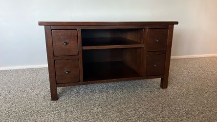 Pottery Barn solid wood Stinson TV stand.